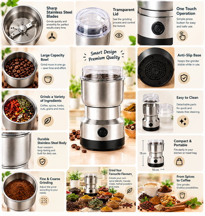 ☕ Portable Coffee & Spice Grinder – Freshly Ground in Seconds! 🌶️✨