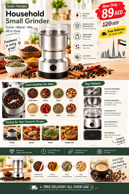 ☕ Portable Coffee & Spice Grinder – Freshly Ground in Seconds! 🌶️✨