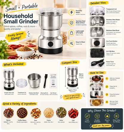 ☕ Portable Coffee & Spice Grinder – Freshly Ground in Seconds! 🌶️✨