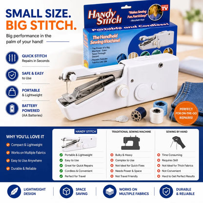 Portable Mini Sewing Machine – Compact, Easy-to-Use & Perfect for Quick Stitching at Home or on the Go