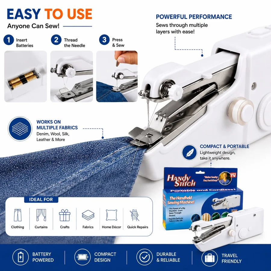 Portable Mini Sewing Machine – Compact, Easy-to-Use & Perfect for Quick Stitching at Home or on the Go